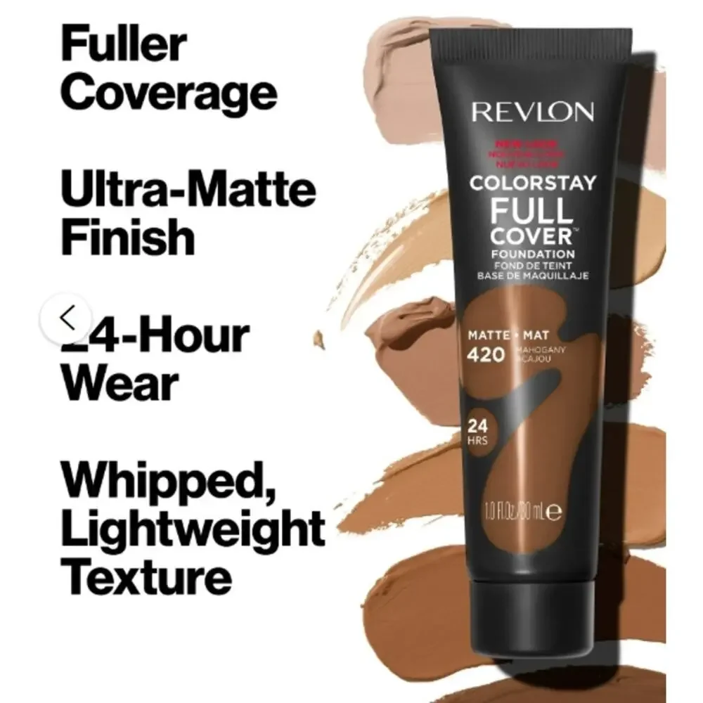Revlon ColorStay Full Coverage Cream Foundation, Matte Finish, 175 Natural Ochre
